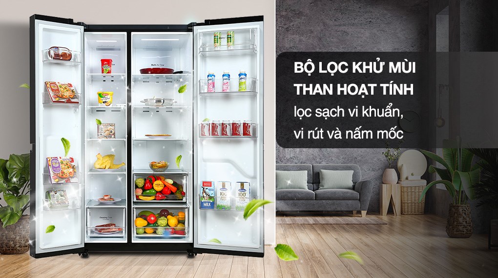 Tủ lạnh LG Inverter 649 Lít GR-B257WB - Công nghệ kháng khuẩn khử mùi