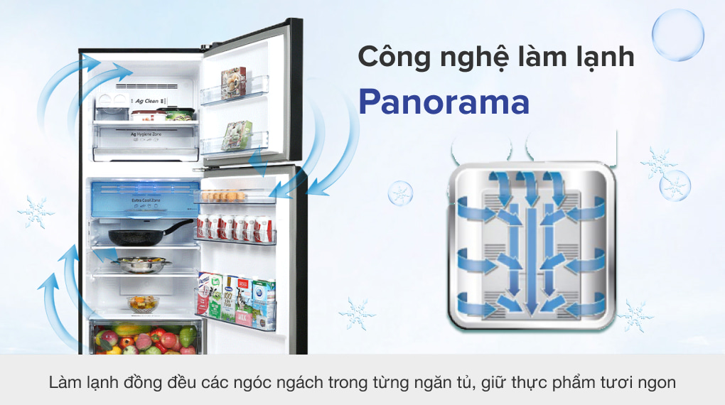 Tủ lạnh Panasonic Inverter 326 lít NR-TL351VGMV - Công nghệ làm lạnh Panorama