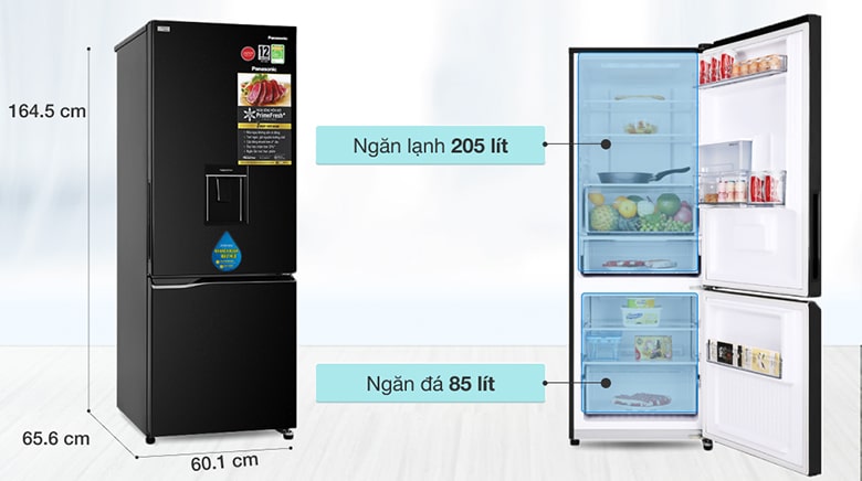 Tủ lạnh Panasonic Inverter 290 lít NR-BV320WKVN - Dung tích