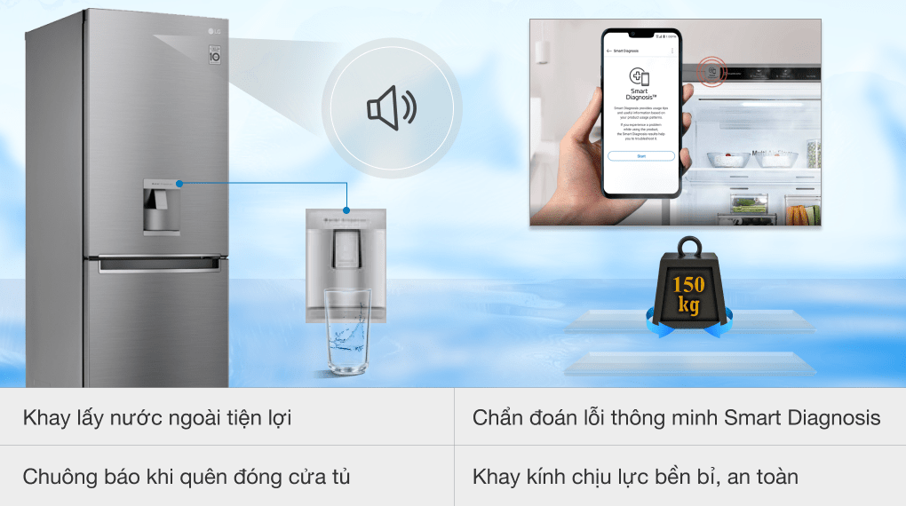 Tủ lạnh LG Inverter 305 lít GR-D305PS - Tiện ích