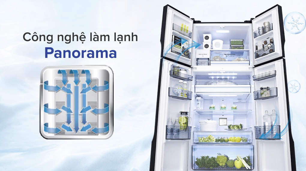 Tủ lạnh Panasonic 550 lít NR-DZ601YGKV - Làm lạnh Panorama