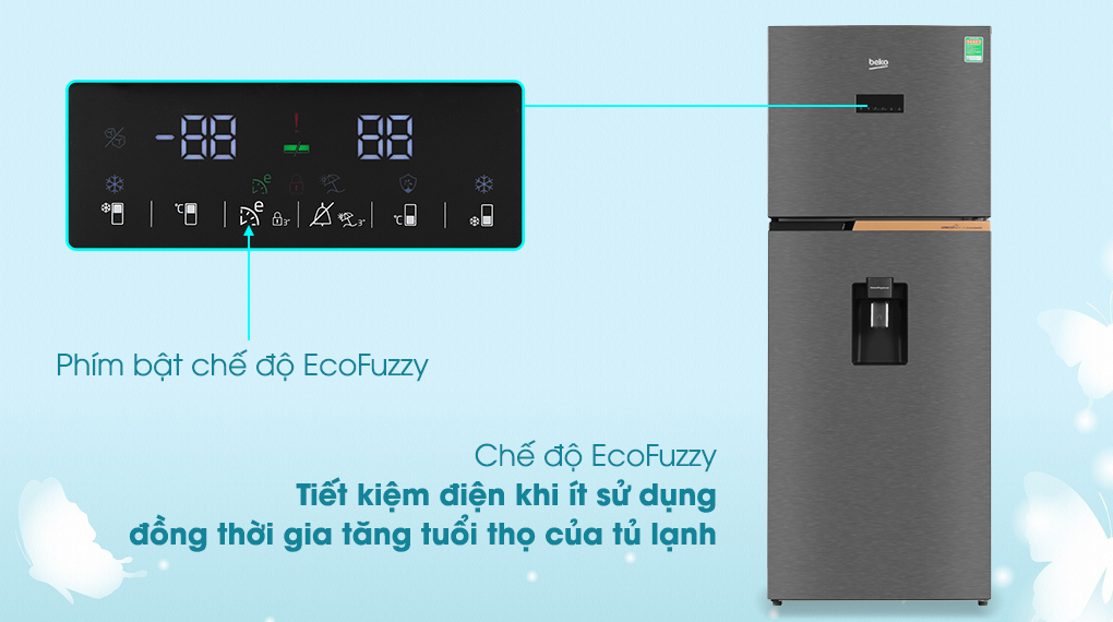Eco fuzzy - Tủ lạnh Beko Inverter 375 lít RDNT401E50VZDK Mới 2020
