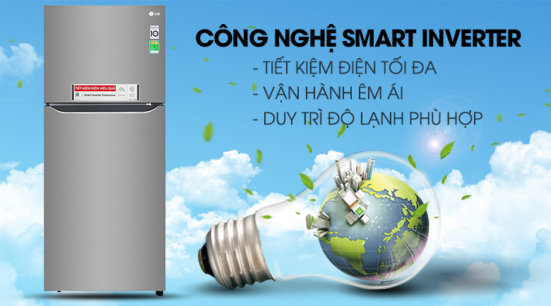 Tủ lạnh LG Inverter 393 lít GN-M422PS - Công nghệ Smart Inverter
