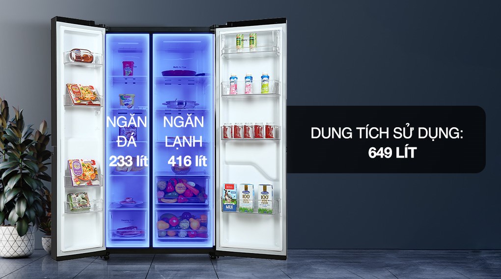 Tủ lạnh LG Inverter 649 Lít GR-B257WB - Ngăn lạnh và ngăn đá
