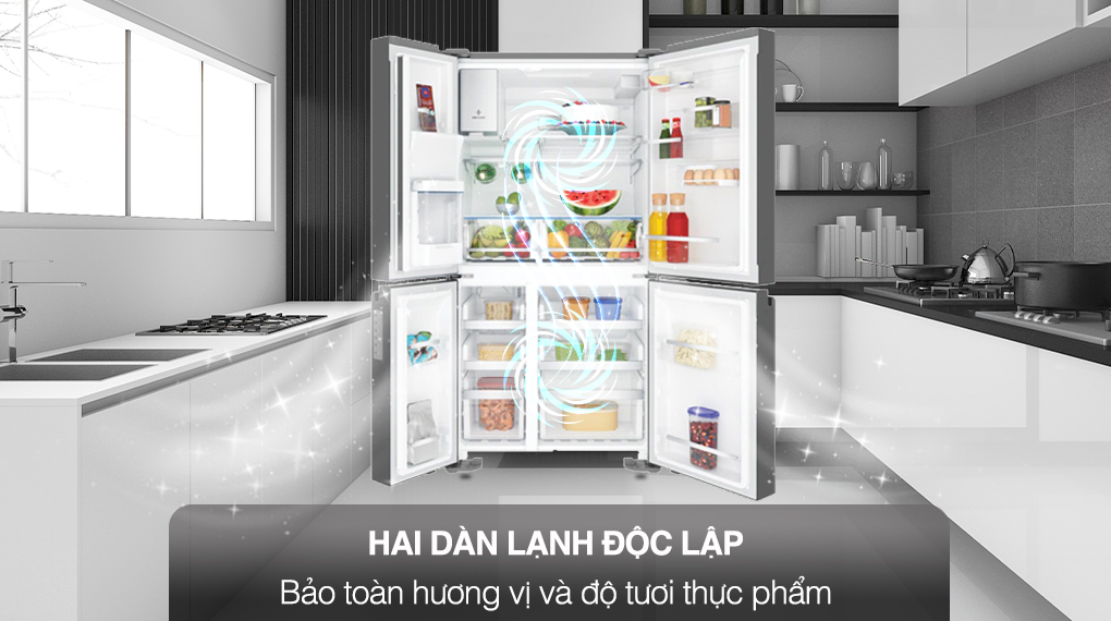 Tủ lạnh Electrolux Inverter 609 Lit EQE6879A-BVN - Hai dàn lạnh độc lập