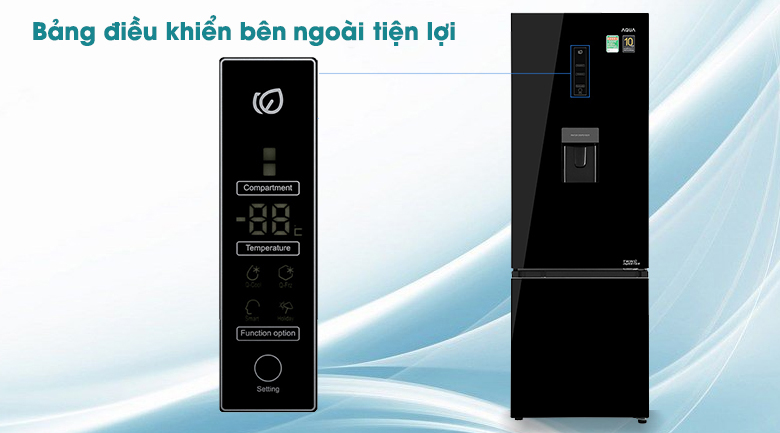 Tủ lạnh Aqua Inverter 320 lít AQR-B379MA(WGB) - Bảng điều khiển