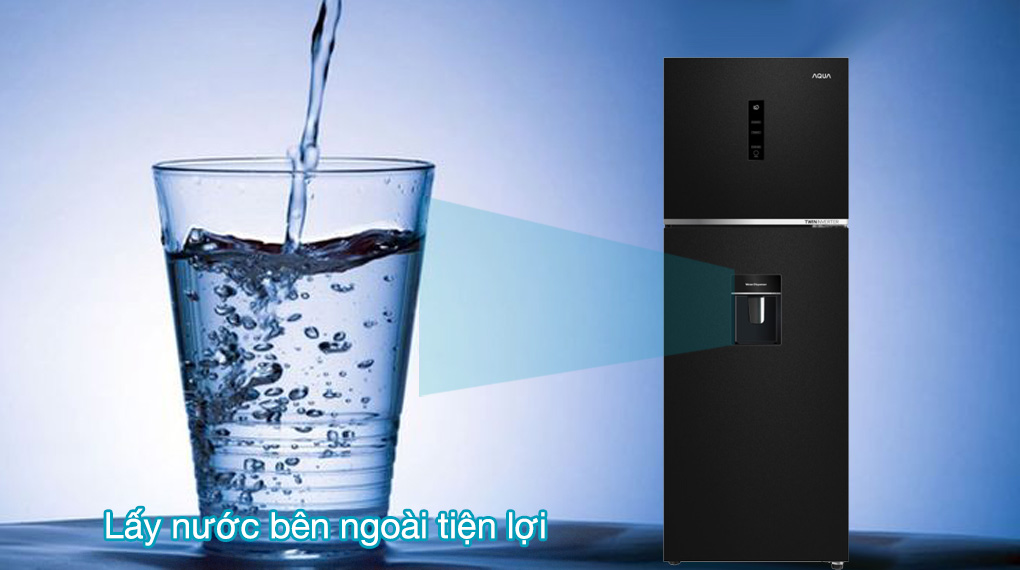 Tủ lạnh Aqua Inverter 347 lít AQR-T400FA(FB) - Lấy nước bên ngoài nhanh chóng mà không cần mở cửa tủ