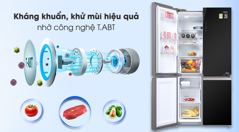 Tủ lạnh Aqua Inverter 533 lít AQR-IG636FM - Công nghệ T.ABT