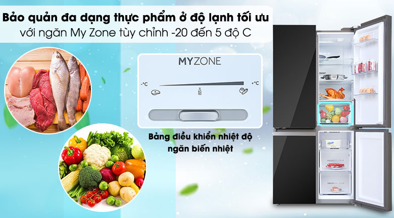 Tủ lạnh Aqua Inverter 533 lít AQR-IG636FM - Ngăn My Zone