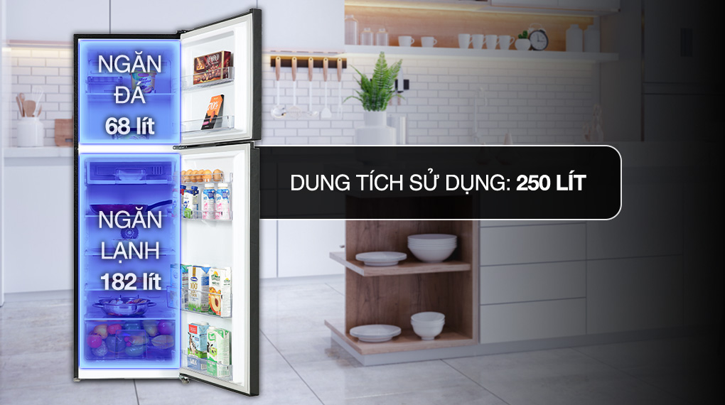 Tủ lạnh Beko Inverter 250 lít RDNT271I50VHFSU - Dung tích sử dụng