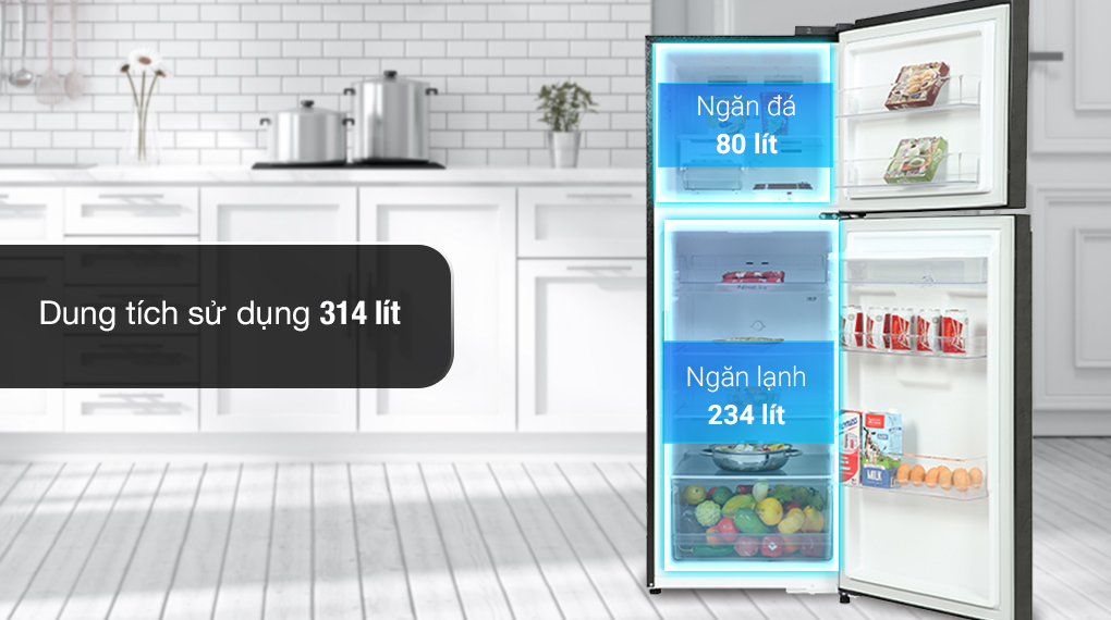 Tủ lạnh LG Inverter 314 Lít GN-D312BL - Ngăn đá và ngăn lạnh