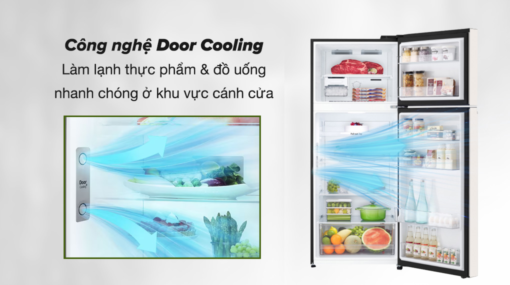 Tủ lạnh LG Inverter 395 lít GN-B392BG - Công nghệ Door Cooling làm lạnh thực phẩm nhanh chóng ở khu vực cửa tủ