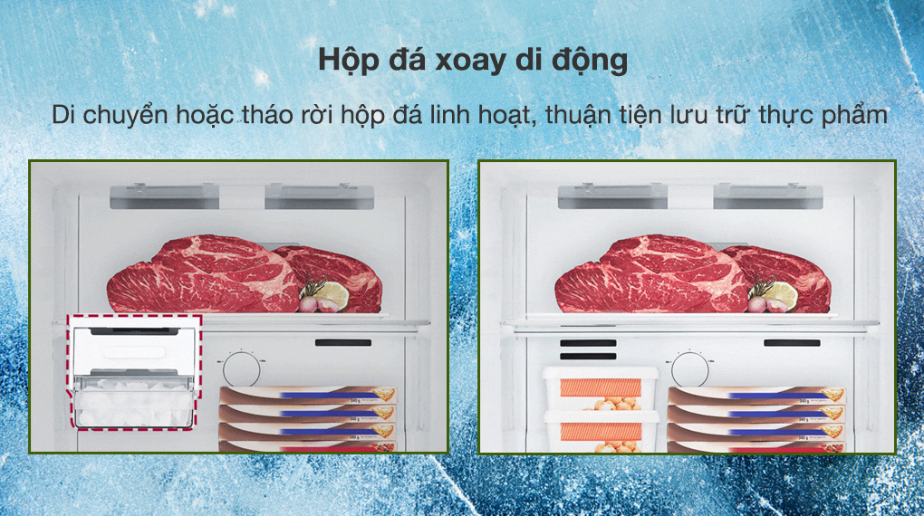 Tủ lạnh LG Inverter 395 lít GN-B392BG - Hộp đá xoay di động giúp người dùng di chuyển hoặc tháo rời tiện lợi để lưu trữ thực phẩm