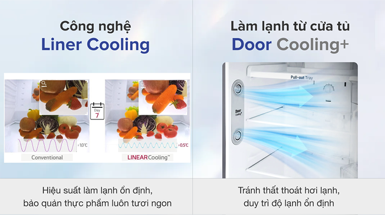 Tủ lạnh LG Inverter 315 Lít GN-M312PS làm lạnh đồng đều