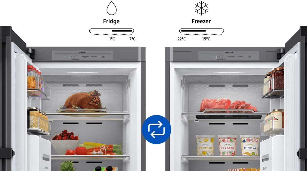 Tủ lạnh Samsung Inverter 323 lít RZ32T744535/SV - Linh hoạt chuyển đổi tủ đông hoặc tủ mát theo nhu cầu sử dụng