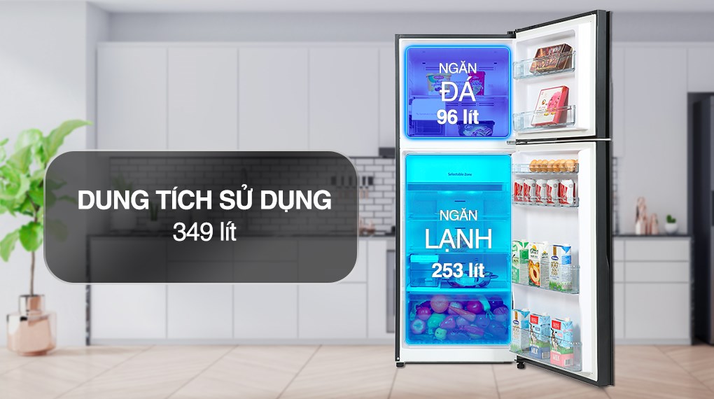 Tủ lạnh Hitachi Inverter 349 lít R-FVY480PGV0 GBK - Ngăn đá và ngăn lạnh