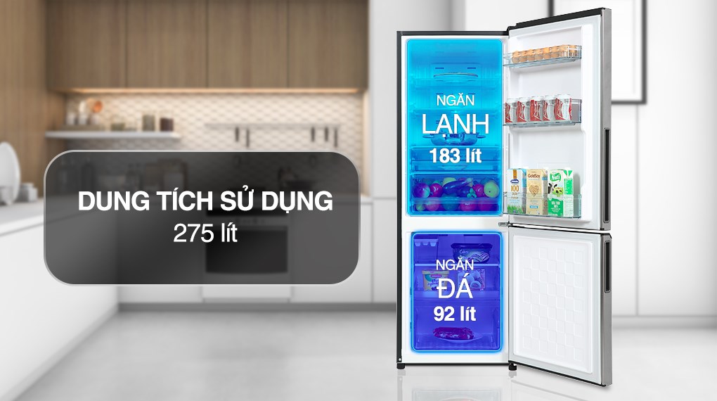 Tủ lạnh Hitachi Inverter 275 lít R-B330PGV8 BSL - Ngăn lạnh và ngăn đá