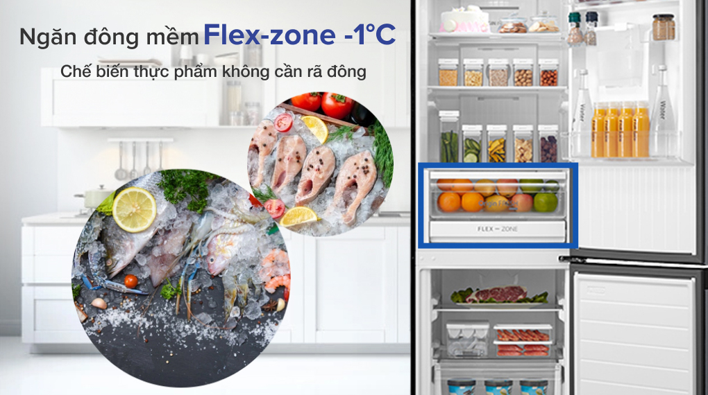 Tủ lạnh Toshiba Inverter 322 lít GR-RB405WE-PMV(06)-MG - Ngăn đông mềm Flex-zone