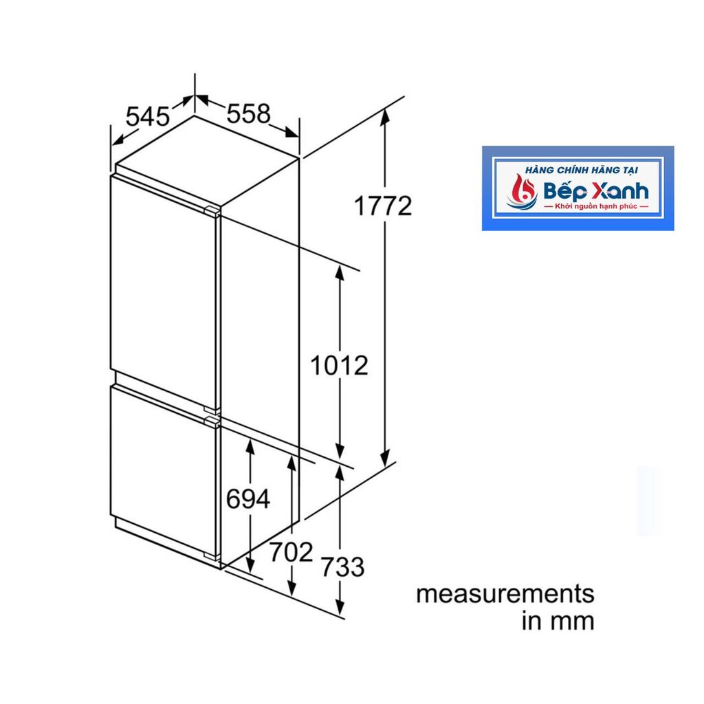 Tủ Lạnh Đơn 2 Cánh Lắp Âm Bosch KIN86AF31K - hình 3