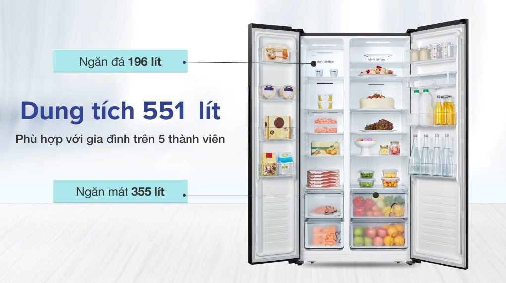 Tủ lạnh Casper Inverter 551 lít RS 575VBW - hình 2