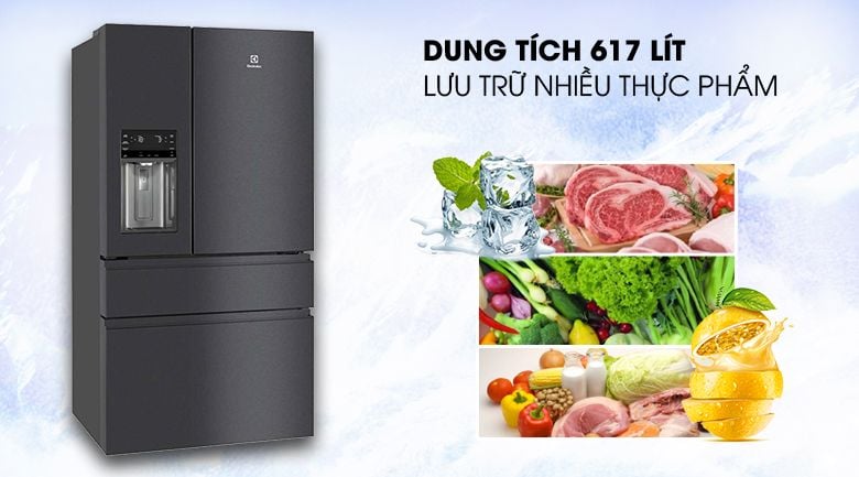 Tủ Lạnh Electrolux Inverter 4 cửa EHE6879A-B / Tặng lò vi sóng âm tủ 12.880.000đ - hình 2