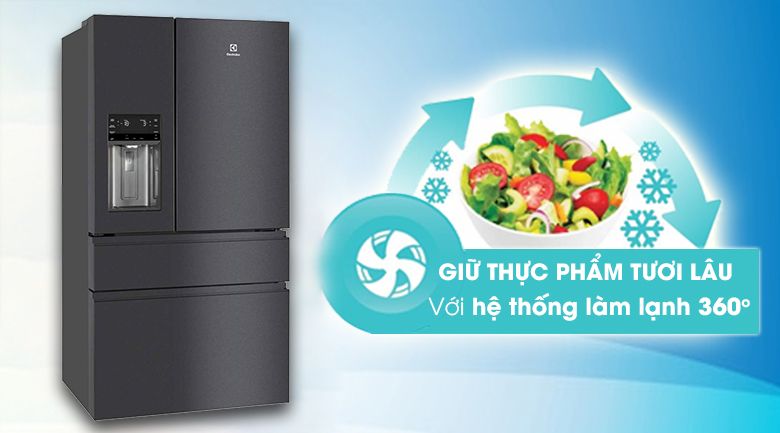 Tủ Lạnh Electrolux Inverter 4 cửa EHE6879A-B / Tặng lò vi sóng âm tủ 12.880.000đ - hình 4