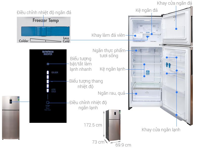 Tủ Lạnh Electrolux ETB4602GA - hình 1