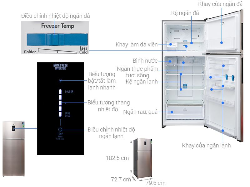 Tủ Lạnh Electrolux ETB5702GA - hình 1