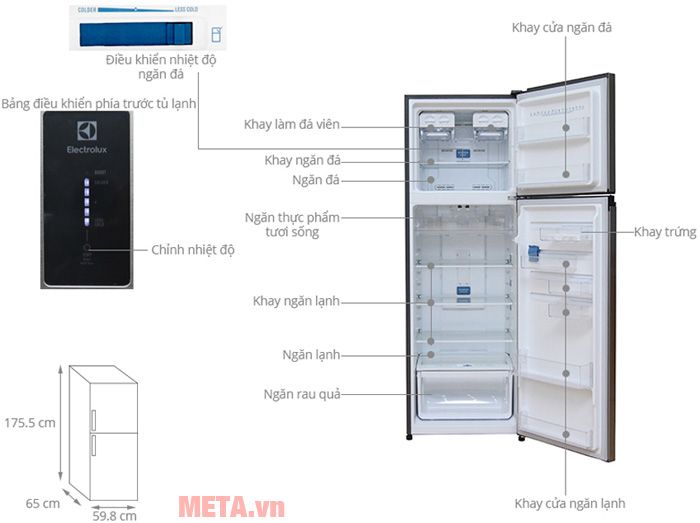 Tủ Lạnh Electrolux ETE3500BG - hình 2
