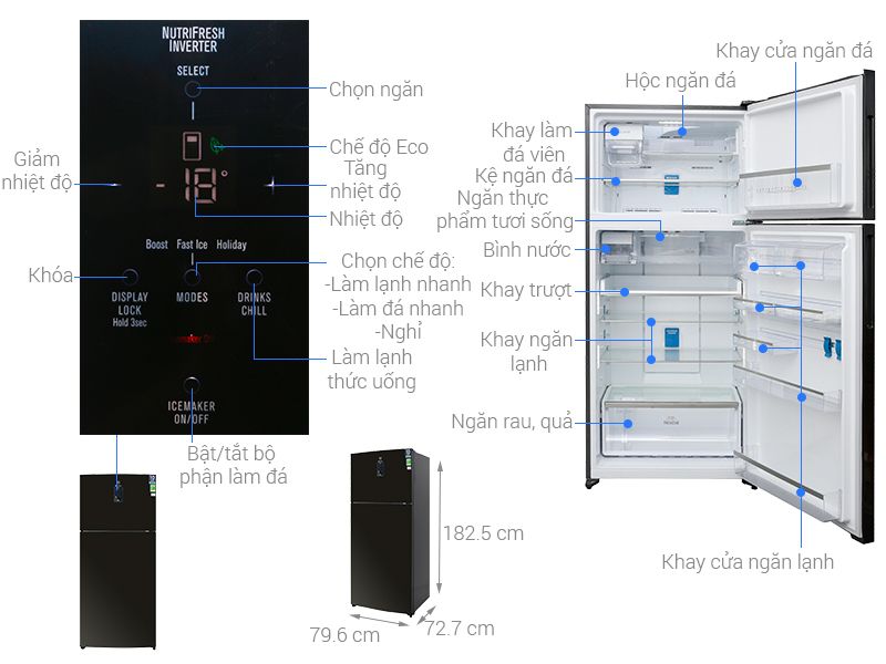 Tủ Lạnh Electrolux ETE5722BA - hình 1