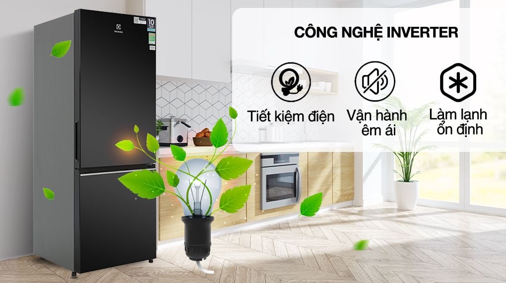 Tủ lạnh Electrolux Inverter 308 Lít EBB3402K-H - hình 3