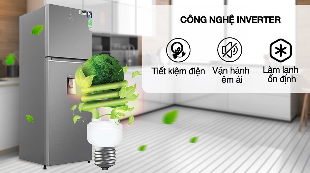 Tủ lạnh Electrolux Inverter 312 Lít ETB3440K-A - hình 3