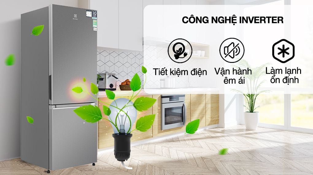 Tủ lạnh Electrolux Inverter EBB3402K-A 308 Lít - hình 3