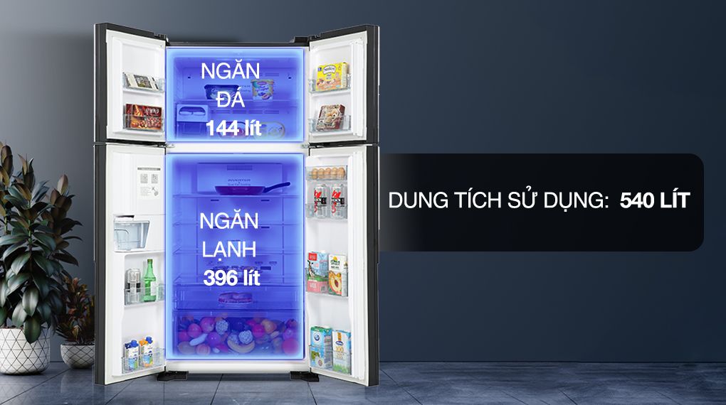 Tủ lạnh Hitachi Inverter 540 lít R-FW690PGV7 GBK - hình 2
