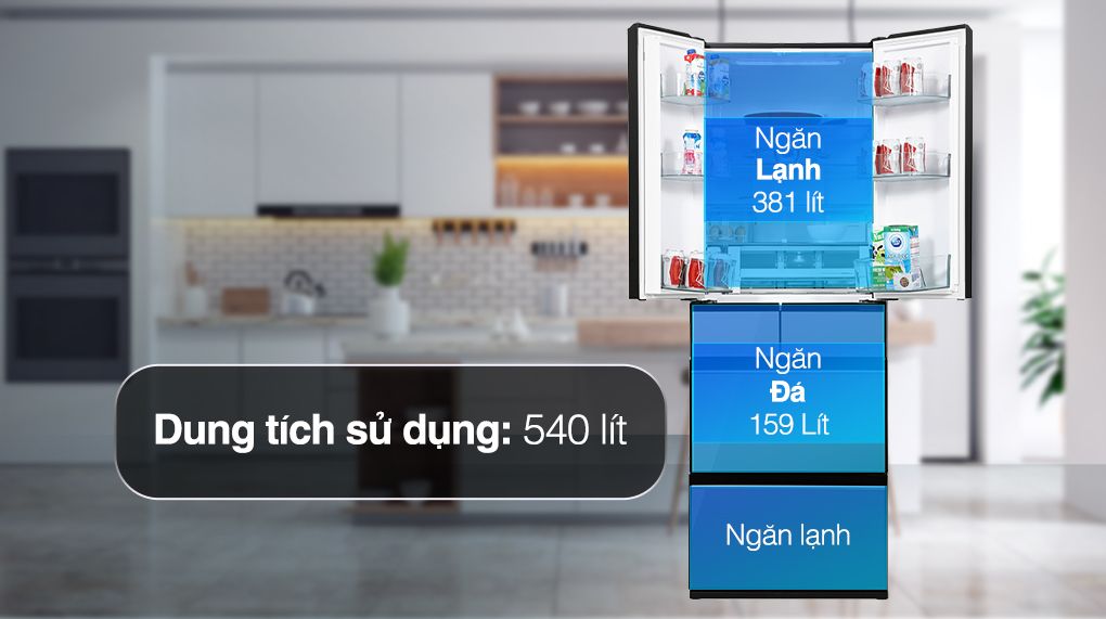 Tủ lạnh Hitachi Inverter 540 lít Multi Door R-HW540RV(X) - hình 2