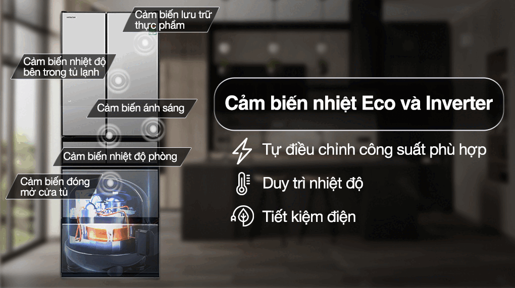 Tủ lạnh Hitachi Inverter 540 lít Multi Door R-HW540RV(X) - hình 3