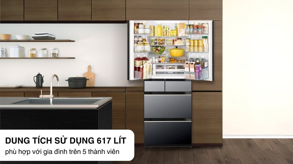 Tủ lạnh Hitachi Inverter 617 lít Multi Door R-HW620RV XK - hình 2