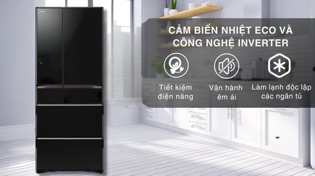 Tủ lạnh Hitachi Inverter 617 lít Multi Door R-HW620RV XK - hình 3