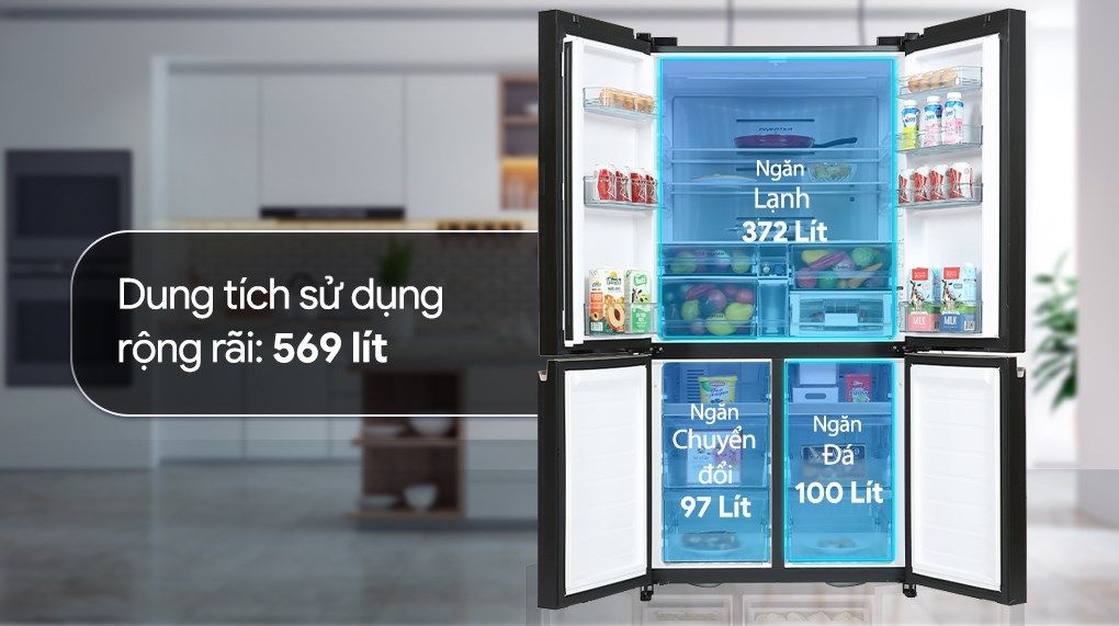 Tủ lạnh Hitachi Inverter 569 lít Multi Door R-WB640VGV0 GBK - hình 2