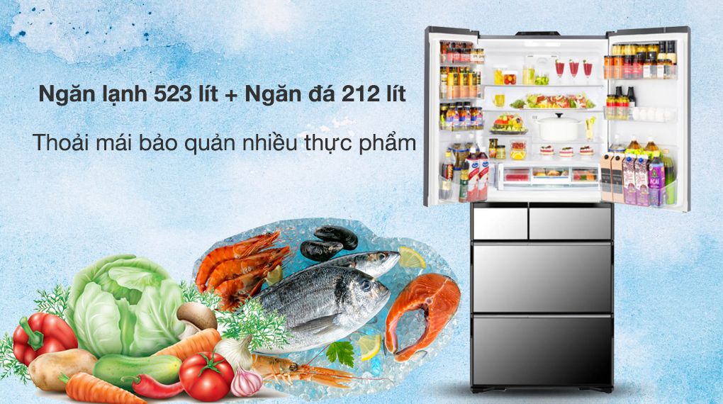 Tủ lạnh Hitachi Inverter 735 lít Multi Door R-ZX740KV X - hình 3