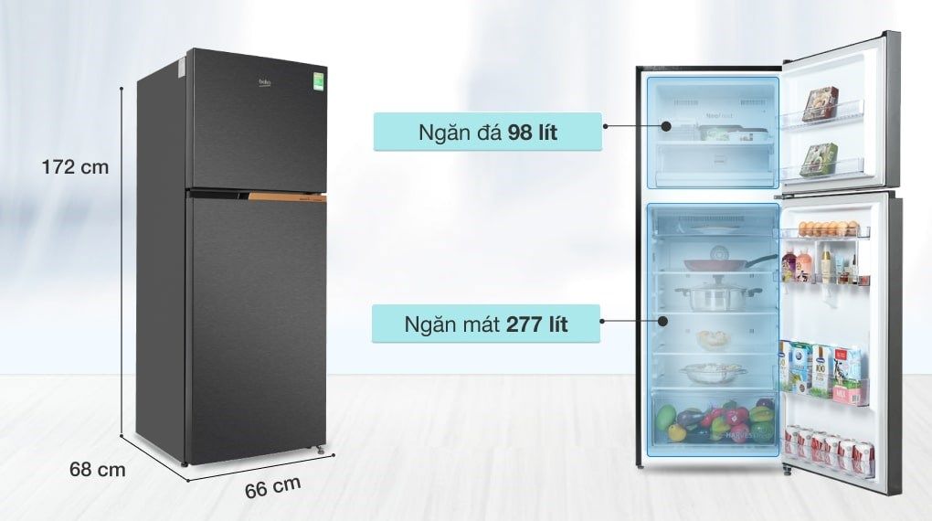 Tủ lạnh Inverter 375 lít Beko RDNT401I50VK - hình 5