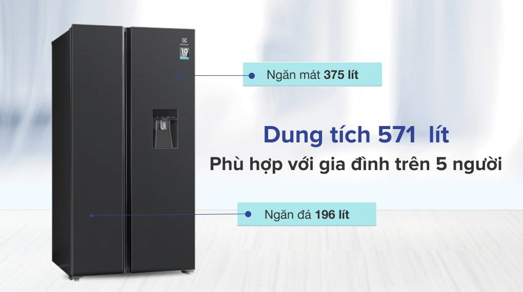 Tủ lạnh Inverter UltimateTaste 700 side by side 571 lít Electrolux ESE6141A-BVN - hình 2