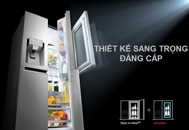Tủ lạnh LG Inverter 601 lít Side By Side InstaView Door-in-Door GR-X247JS (trưng bày) - hình 3