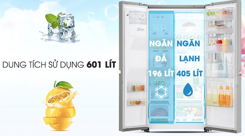 Tủ lạnh LG Inverter 601 lít Side By Side InstaView Door-in-Door GR-X247JS (trưng bày) - hình 4