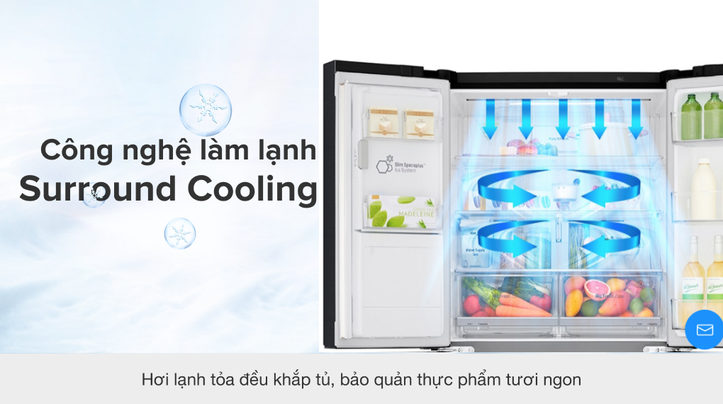 Tủ lạnh LG Inverter 494 lít GR-D22MB - hình 4