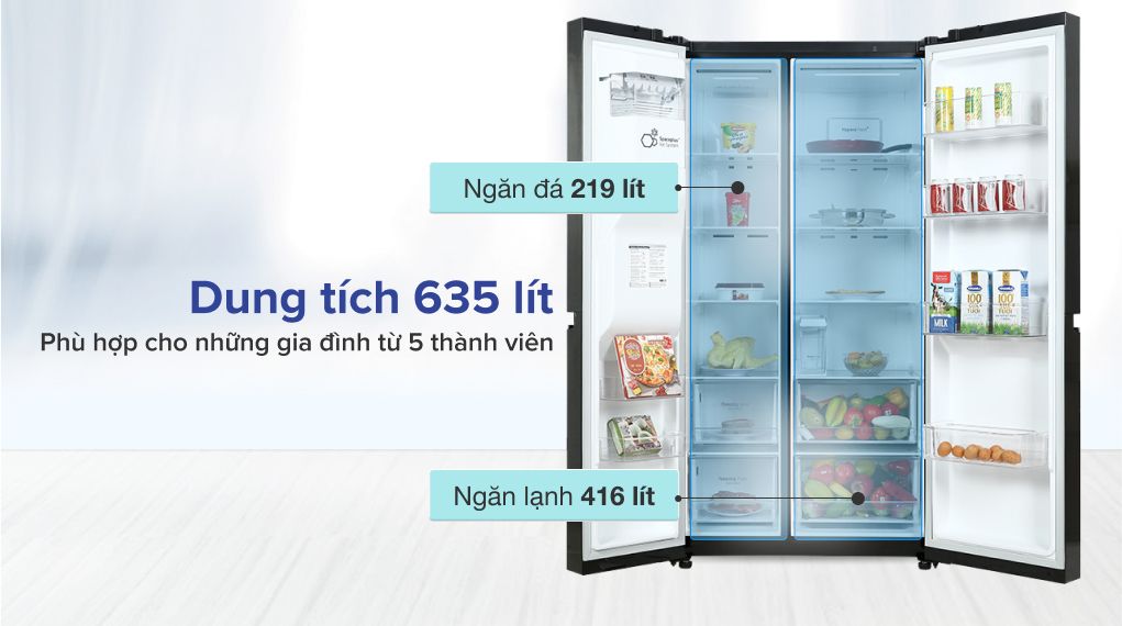Tủ lạnh LG Inverter 635 lít Side By Side GR-D257MC - hình 2