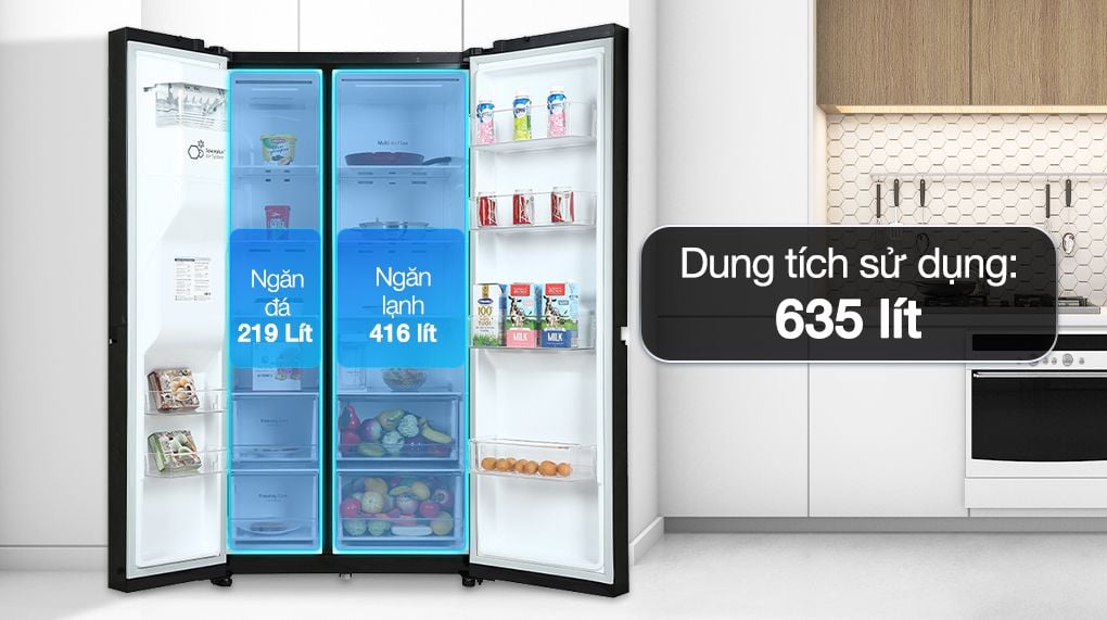 Tủ lạnh LG Inverter 635 lít Side By Side GR-D257WB - hình 2