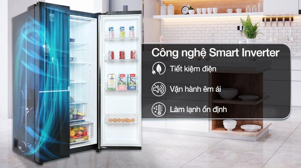 Tủ lạnh LG Inverter 635 lít Side By Side GR-D257WB - hình 3