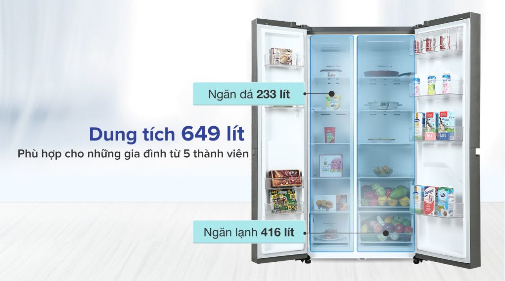 Tủ lạnh LG Inverter 649 Lít GR-B257JDS - hình 2