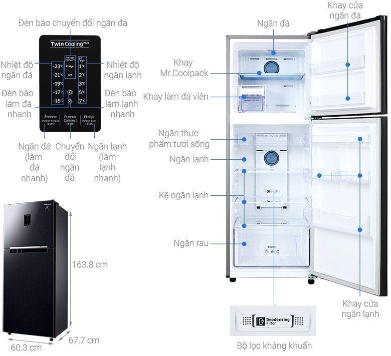 Tủ lạnh Samsung Inverter 300 lít RT29K5532BU/SV - hình 1